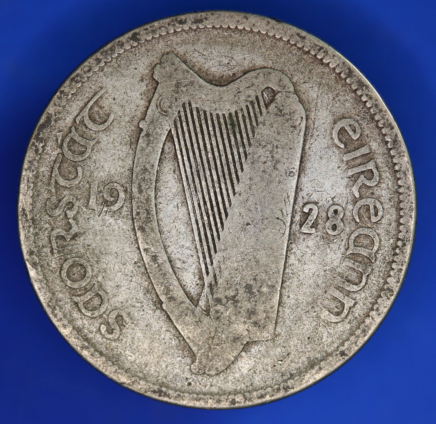 GENUINE 1928 Irish florin two shillings Ireland EIRE coin, 75% silver [06/24 30284]