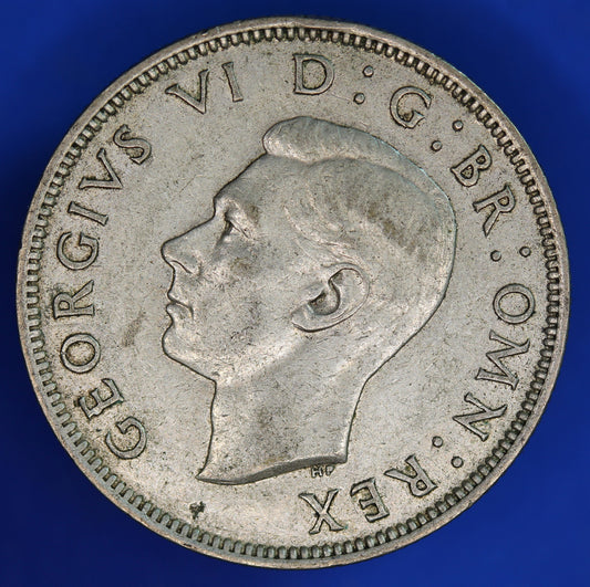 GENUINE British Coin -  1941 George VI two shillings, 50% silver coin  [06/24 30288]