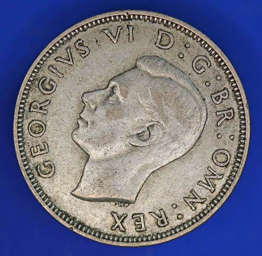 GENUINE British Coin -  1941 George VI two shillings, 50% silver coin  [06/24 30290]