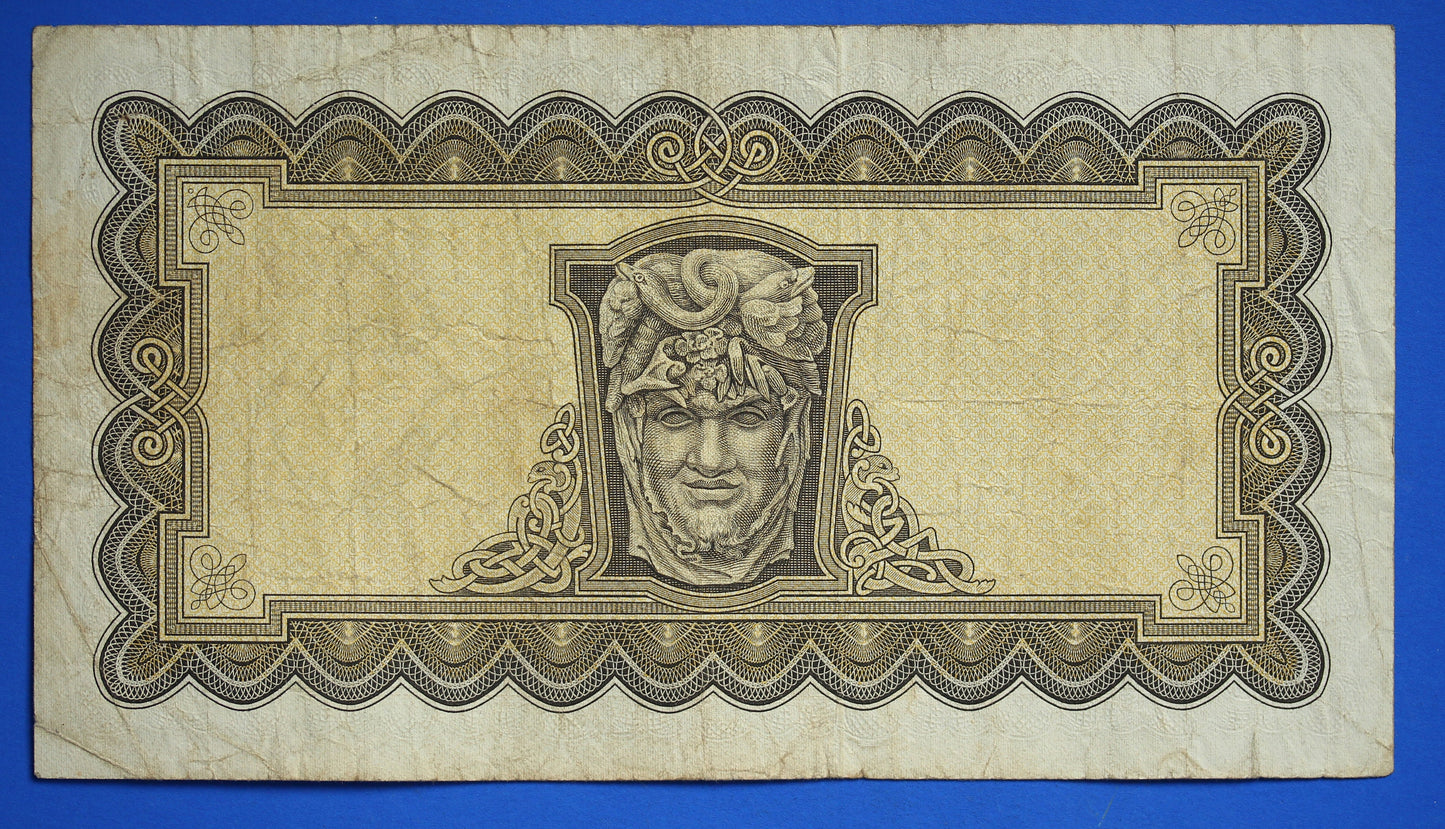 1972 Central Bank of Ireland, Five 5 Pound, Five 5 Punt Irish EIRE Lady Lavery banknote [R07/25 30598]