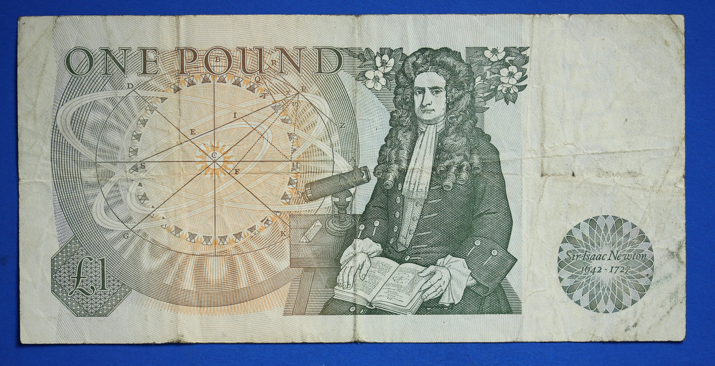 1978 Bank of England One pound 1 pound JB Page Prefix "Z66" banknotes, Elizabeth II            [07/24 30609]