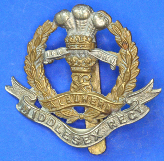 British Army Vintage World War 1 - WW1 Middlesex Regiment Cap Badge  [08/24 30363]
