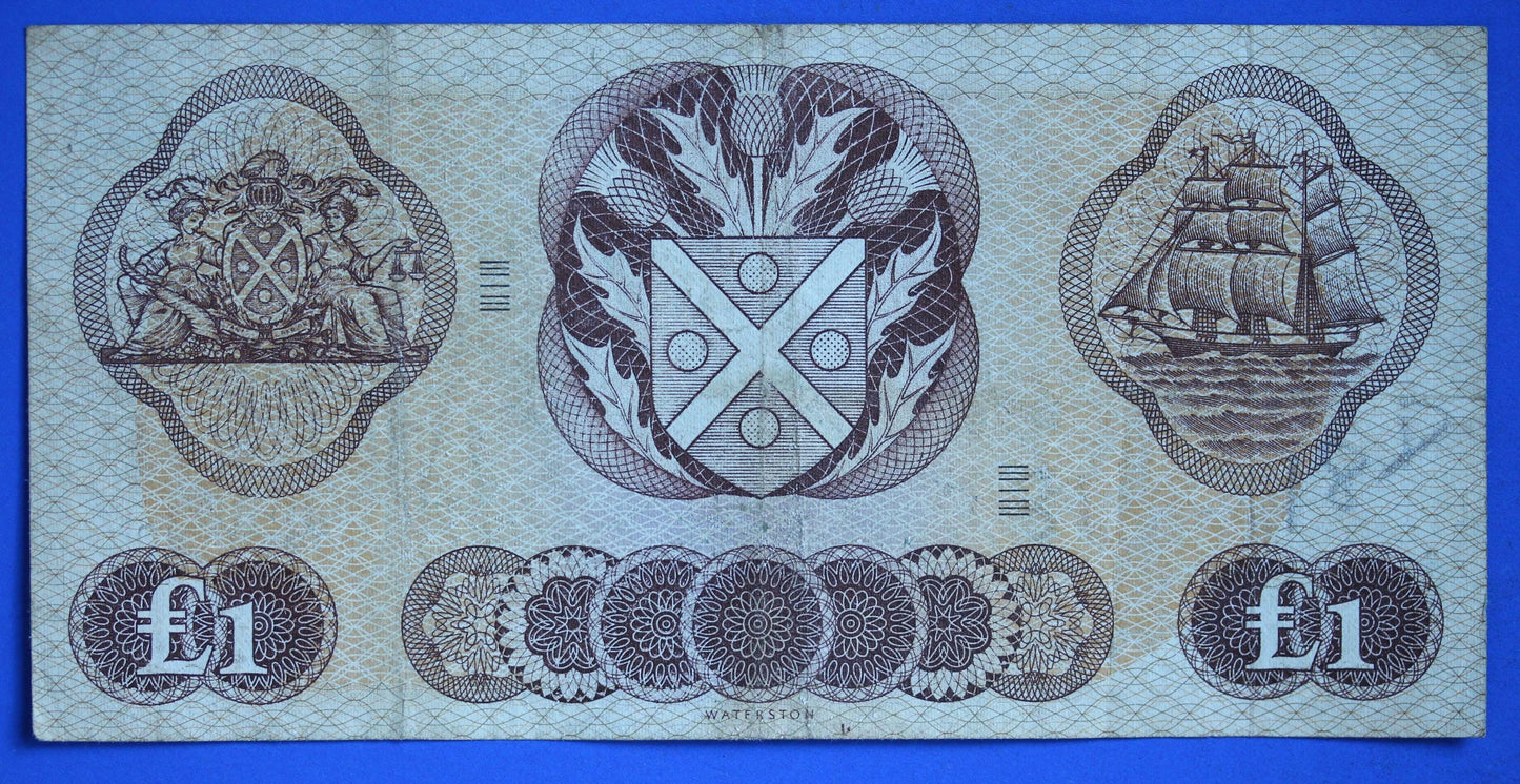 1969 Bank of Scotland One Pound Banknote, Scottish Banknote   [10/24 31056]