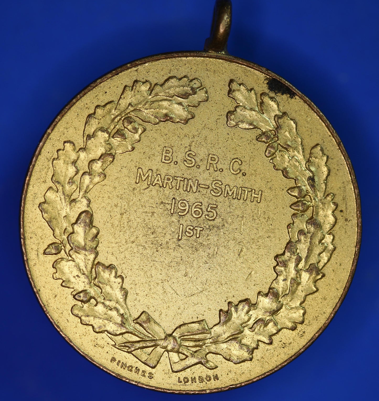 British Sports Medallions - 1965 British Sporting Rifle Club (BSRC) Marksman gold colour medal, 32mm      [R09/25 30849]