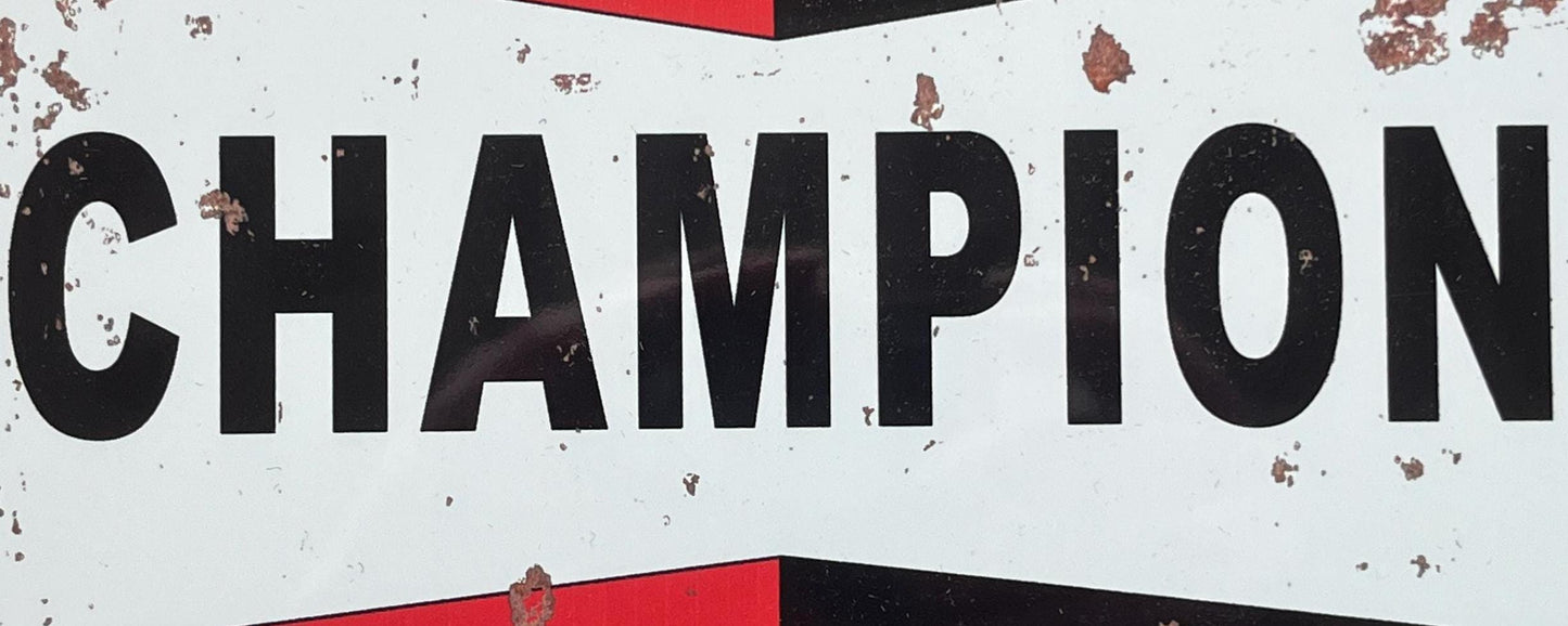 Metal Vintage Style Wall Sign - Champion Spark Plugs Metal Sign Plaque 10x8 inch [CHAMP]