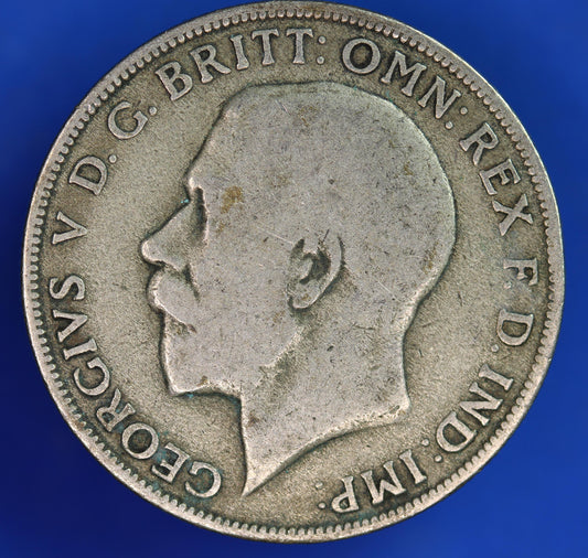 GENUINE British Coin -  1921 George V florin, 50% silver coin  [10/24 27373]