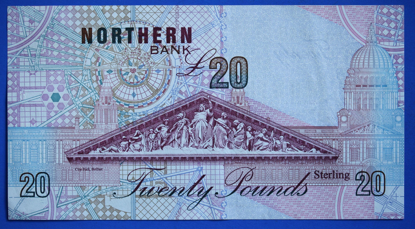 1999 Nothern Bank, Northern Ireland, Twenty pound, 20 pound, banknote   [R10/25 31057]
