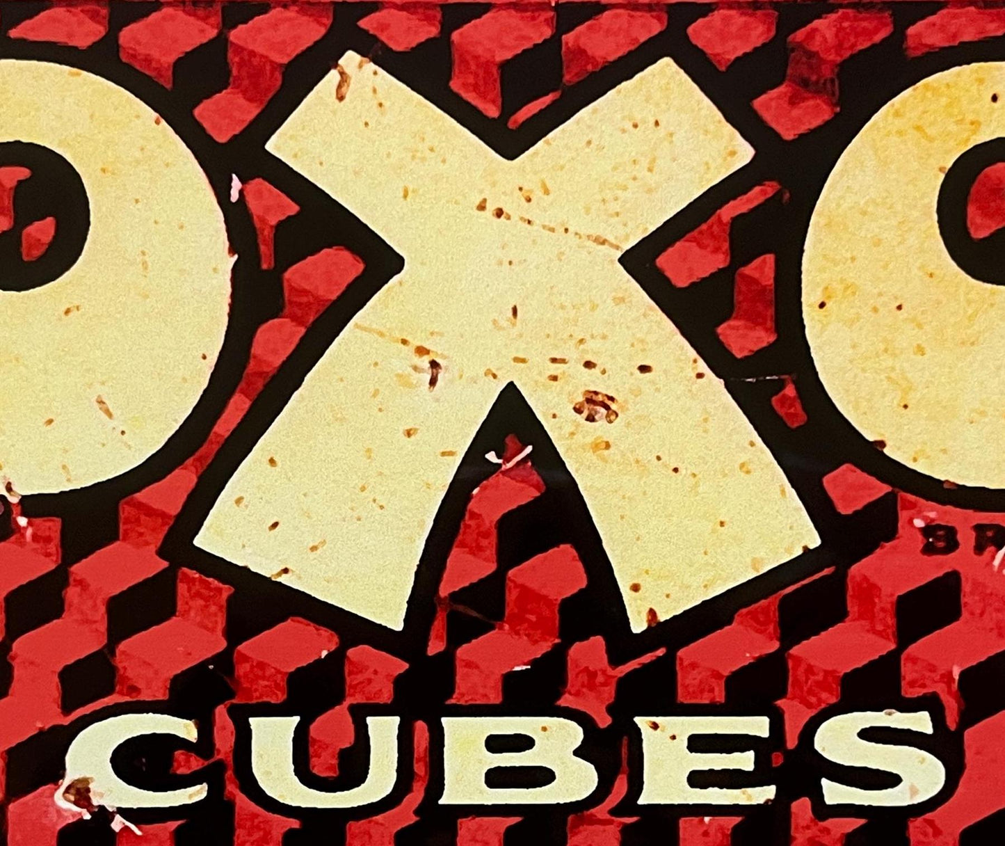 Aluminium Vintage Style Wall Sign - Oxo Cube Red Dissolve At Once 10x8 inch [OXO2]