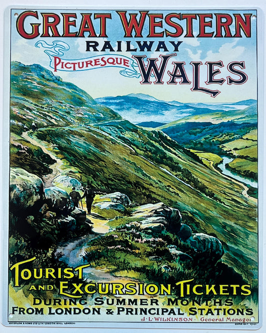 Metal Vintage Style Sign- Great Western Wales British Railway 10x8 inch [WALES2]