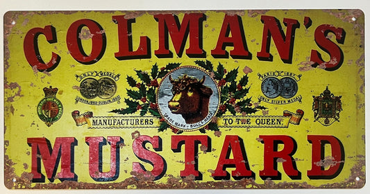 Aluminium Vintage Style Wall Sign - Colman's Original English Mustard 12x6 inch [COLM2]
