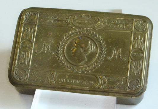 British Army Militaria World War 1 WW1 - WW1 1914 Princess Mary Christmas tin, tobacco or Chocolate   [11/24 31320]