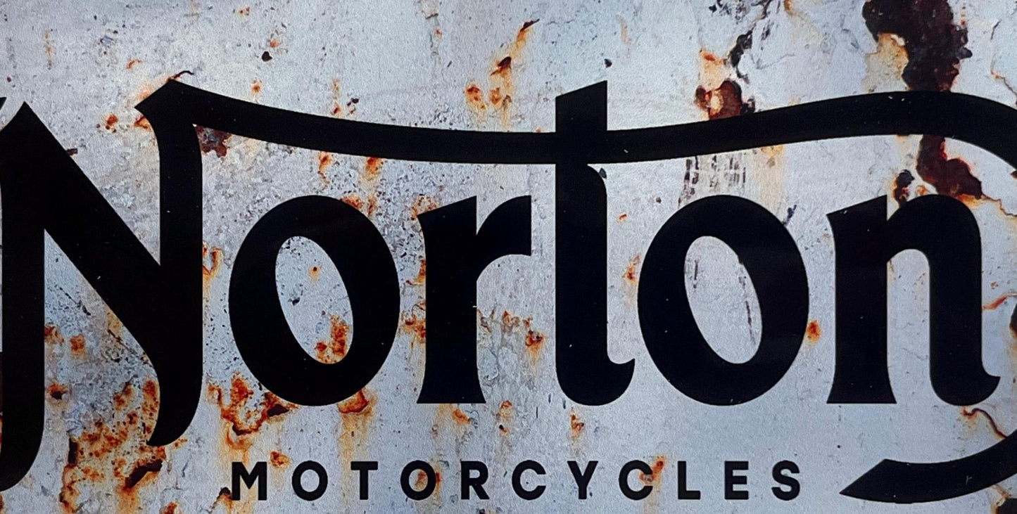 Metal Vintage Style Wall Sign - Norton Motorcycles 8x6 inch [NORT]