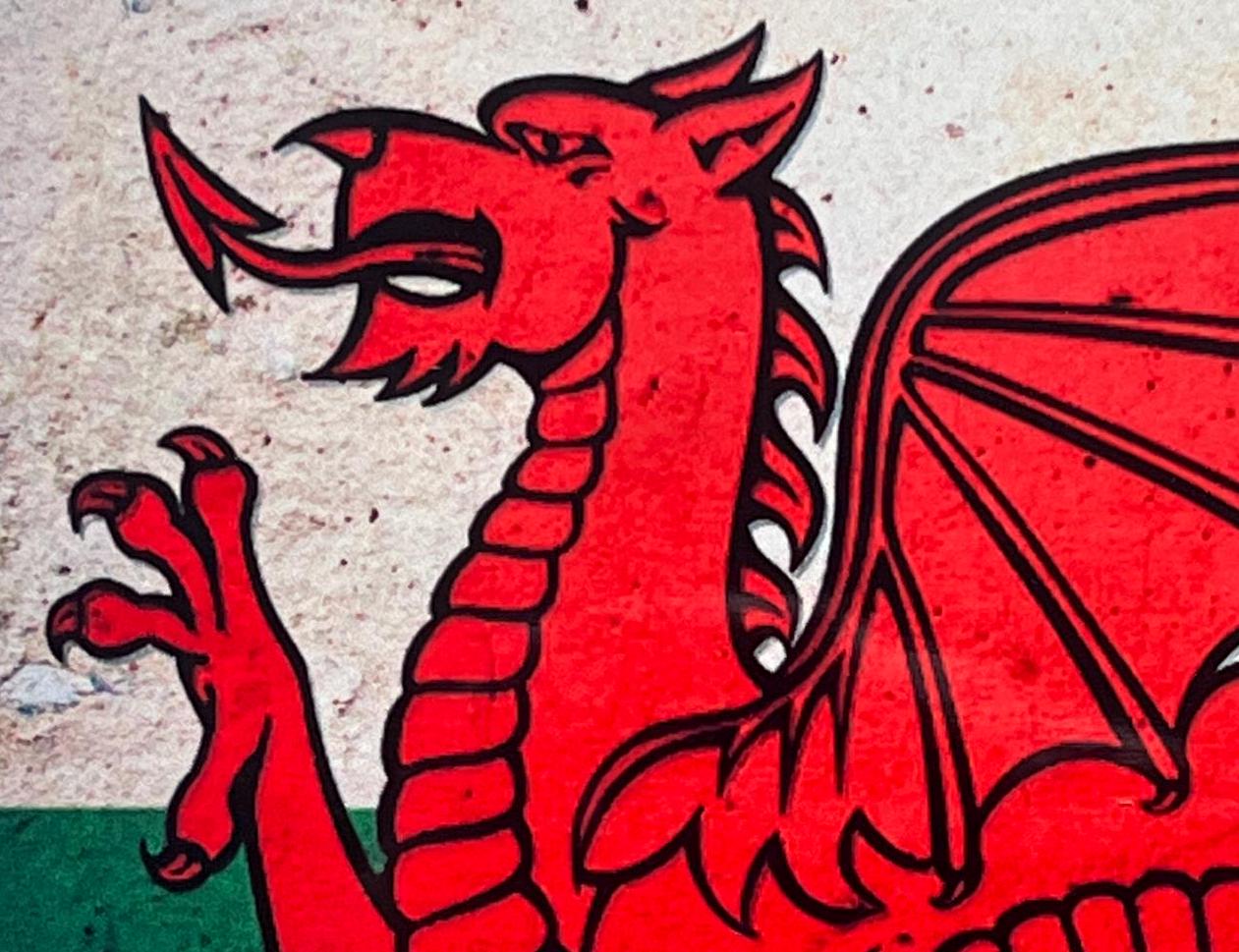 Metal Vintage Style Wall Sign - Welsh Flag Wales Dragon, 2 Sizes [WALES1]