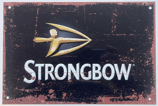 Metal Vintage Style Wall Sign - Strongbow Cider Advertising Sign, Rusty look, 10.5 x 7 inch [STRO1]