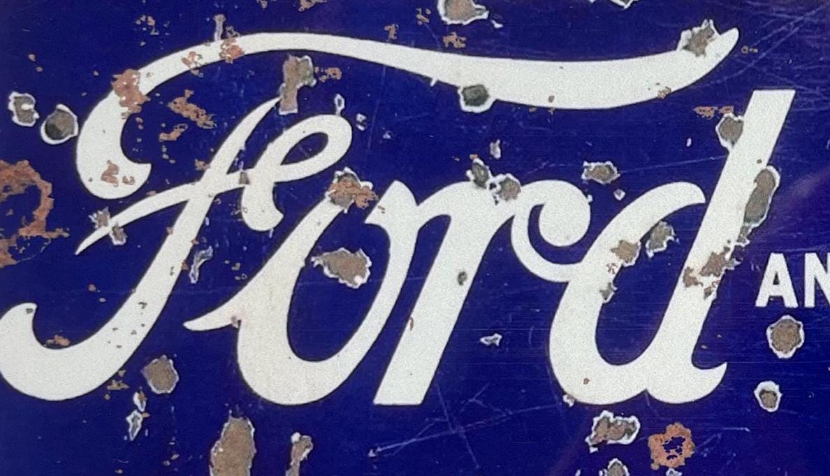 Metal Vintage Style Wall Sign - Ford Fordson Service 12x6 inch [FORD1]