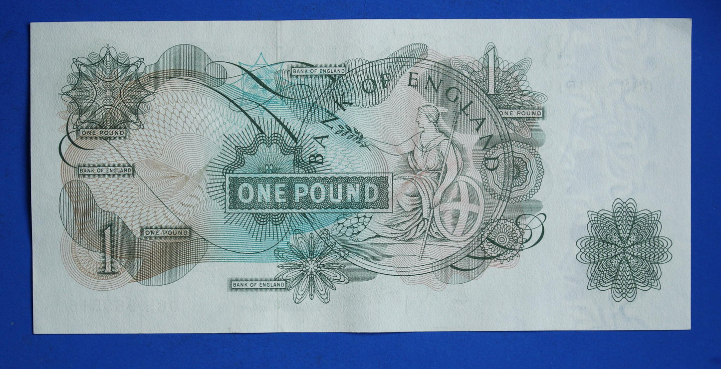2x 1960 Bank of England One pound 1 pound, O'Brien "08N" Elizabeth II banknotes CONSECUTIVE   [12/24 31541]