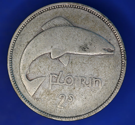 GENUINE 1940 Irish florin two shillings Ireland EIRE coin, 75% silver [12/24 31585]