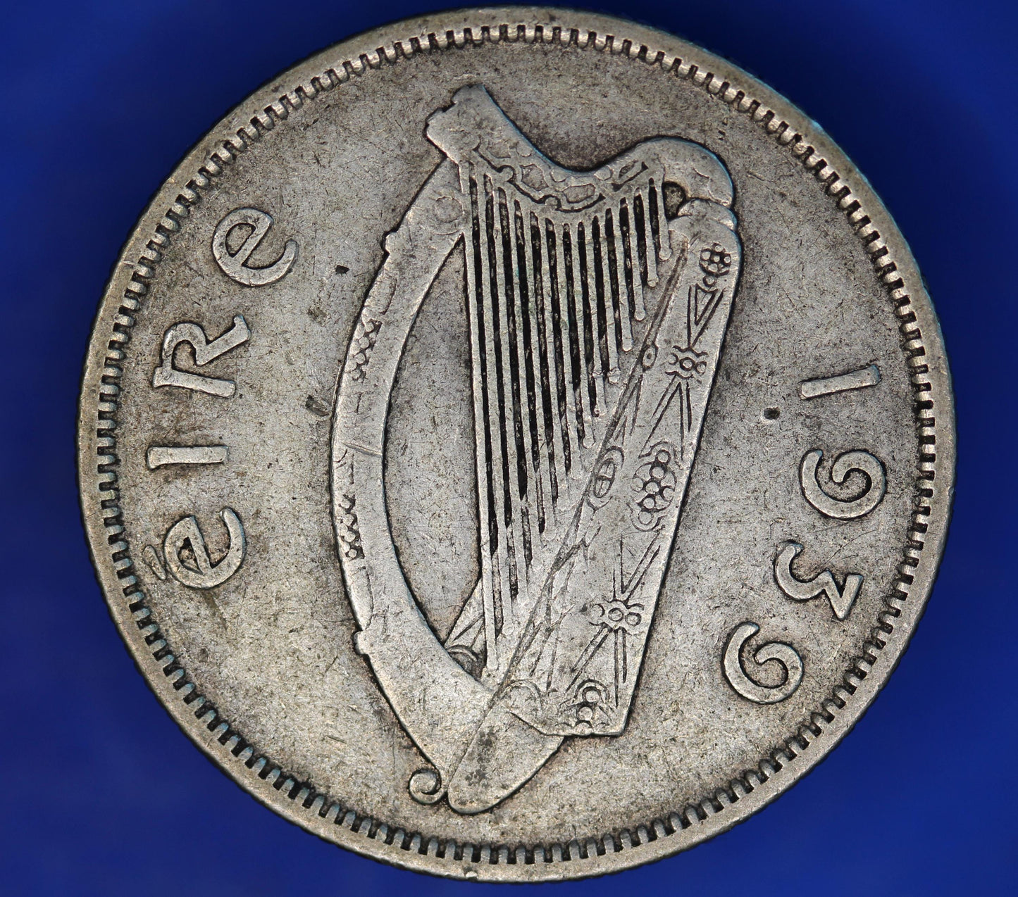 GENUINE 1939 Irish florin two shillings Ireland EIRE coin, 75% silver [12/24 31593]