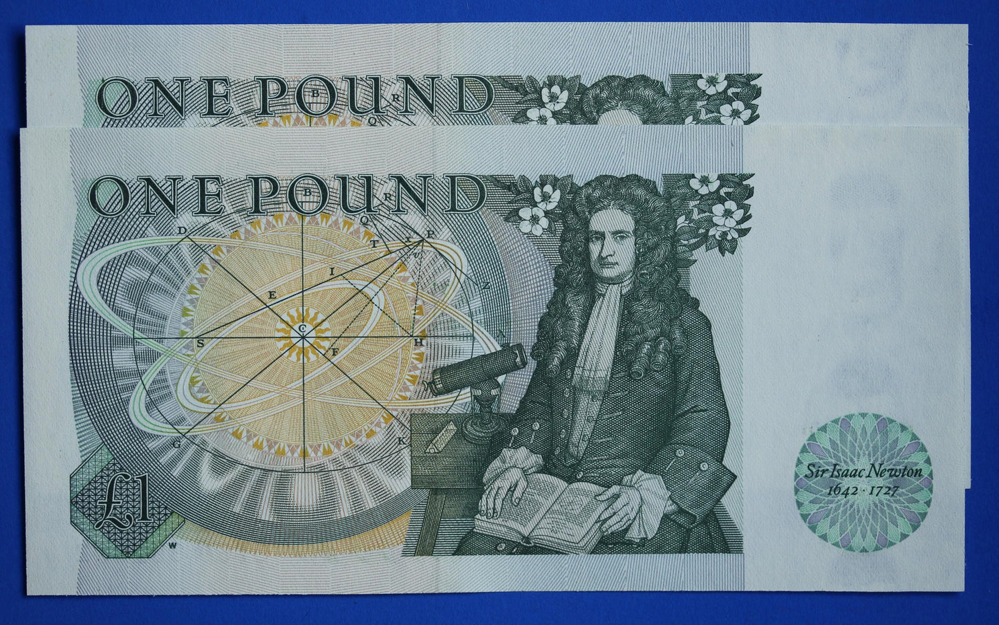 2x 1981 Bank of England One pound 1 pound Somerset Prefix "CT60" banknotes, Elizabeth II, CONSECUTIVE Numbers [09/25 31914]