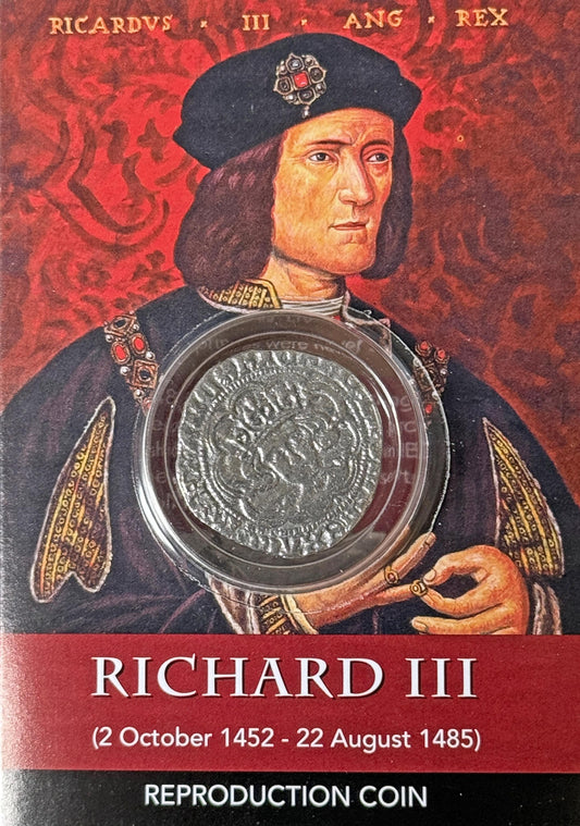 REPRODUCTION Medieval Coin Richard III Groat (4 pence) in information card [R3GCP]