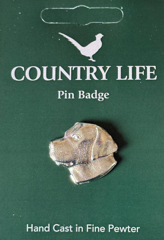 Labrador /Dog Head Lapel Pin  - lead-free Pewter, Country Life [CLLABPPIN]