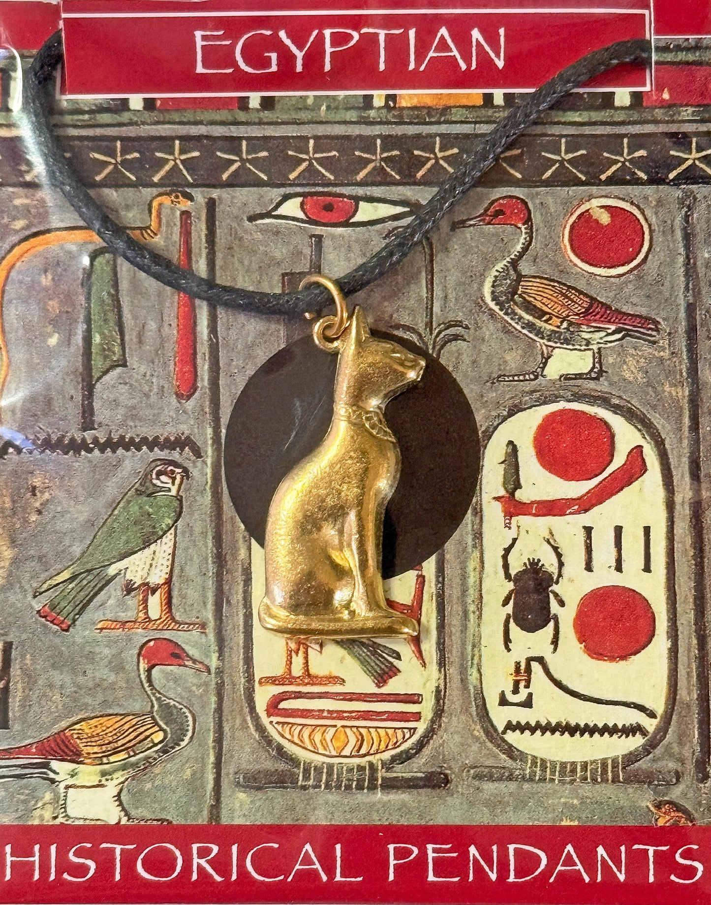 Egyptian Cat (30mm) Pendant - Gold Plated - with information card [ECP]