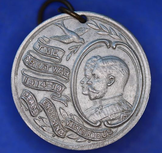 British Army Vintage World War 1 - 1919 End of the Great War, George V Medal 38mm Aluminium Medal  [02/25 31807]