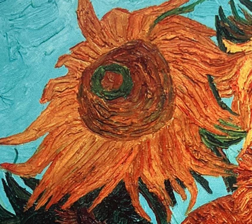 Metal Vintage Style Wall Sign - Vincent Van Gogh Sunflowers - Metal Fine Art Wall Sign 10x8 inch [VANG1]