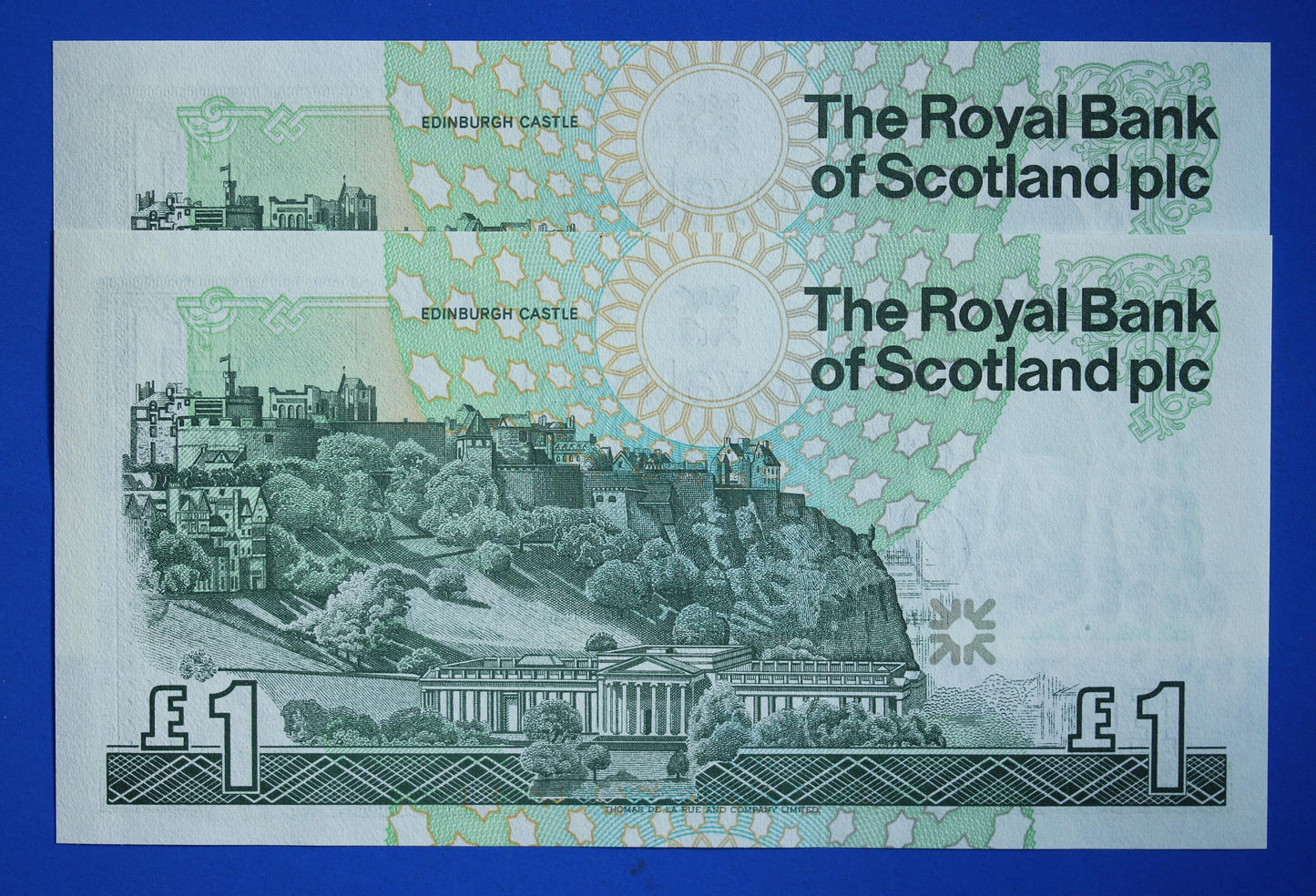 2 Royal Bank of Scotland plc One Pound Banknotes, Consecutive Numbers, Scottish Banknotes, Edinburgh Castle   [02/25 28106]