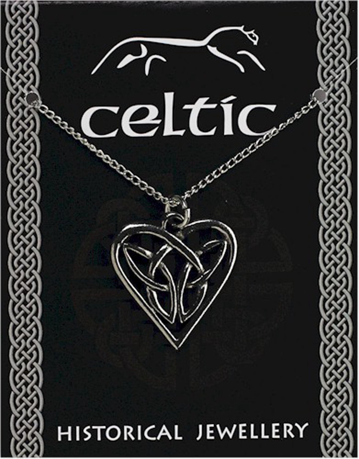 Celtic Interlaced Heart (24mm) Pendant, on silver chain with folder [CHPP]