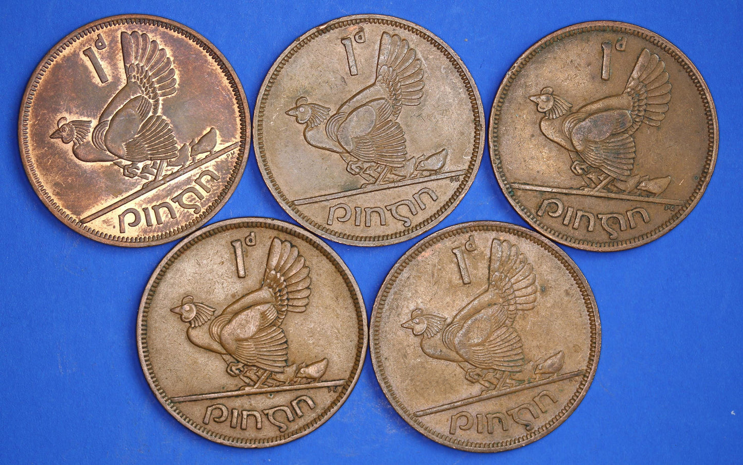 GENUINE Collection Irish Penny 1d EIRE Ireland coins, different dates [03/25 32267]