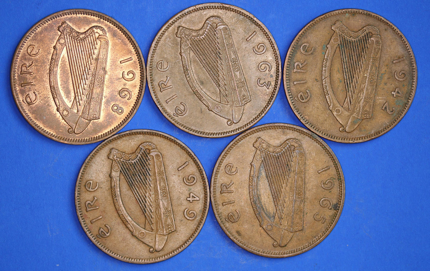 GENUINE Collection Irish Penny 1d EIRE Ireland coins, different dates [03/25 32267]