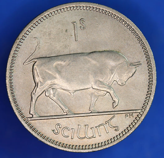 GENUINE 1968 Irish shilling Ireland EIRE higher grade coin, Bull Coin [03/25 32288]