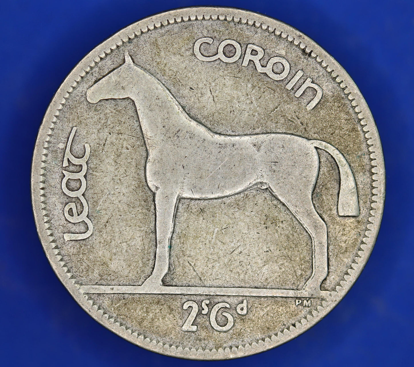 GENUINE 1939 Irish Half Crown 2/6 Ireland EIRE coin, 75% silver, Irish Hunter Horse [03/25 32301]