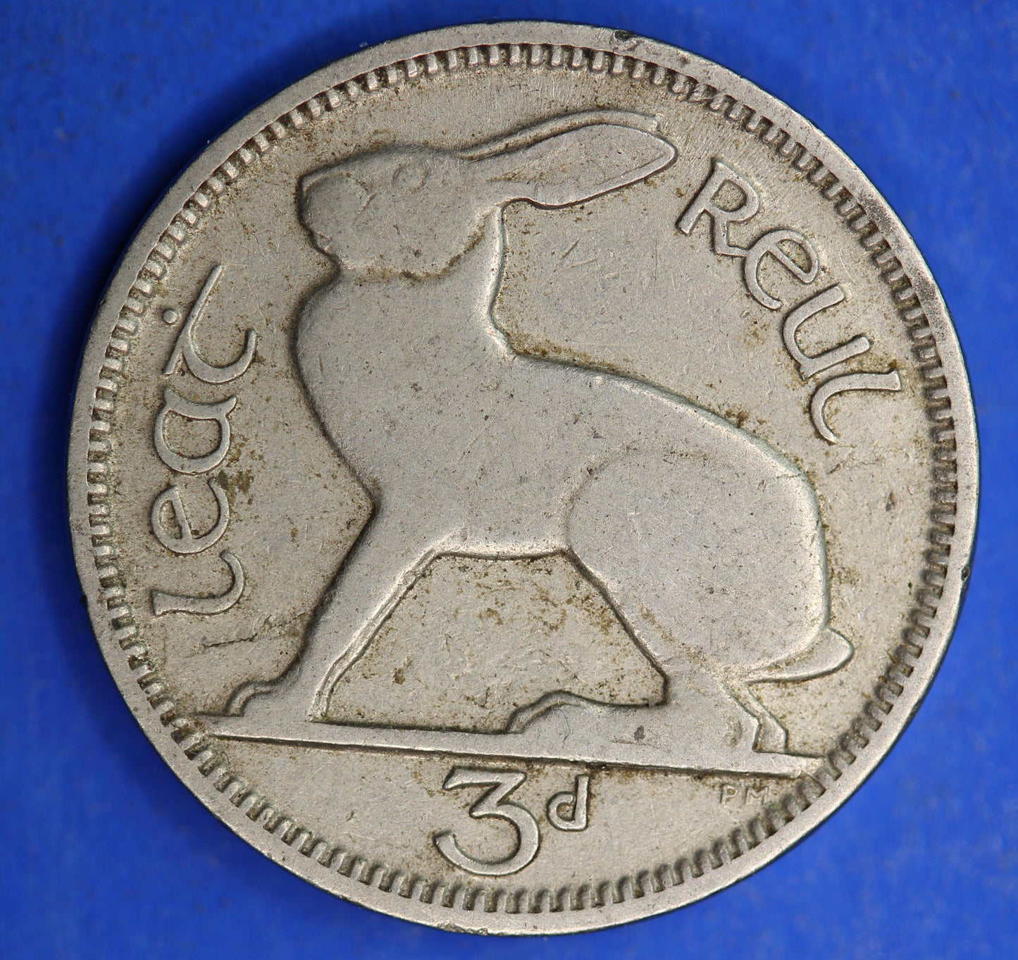 GENUINE 1928 Irish Threepences 3d Ireland EIRE, Irish Hare coin  [04/25 32451]