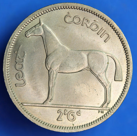 GENUINE 1963 Irish Half Crown 2/6 Ireland EIRE coin, Irish Hunter [04/25 32463]