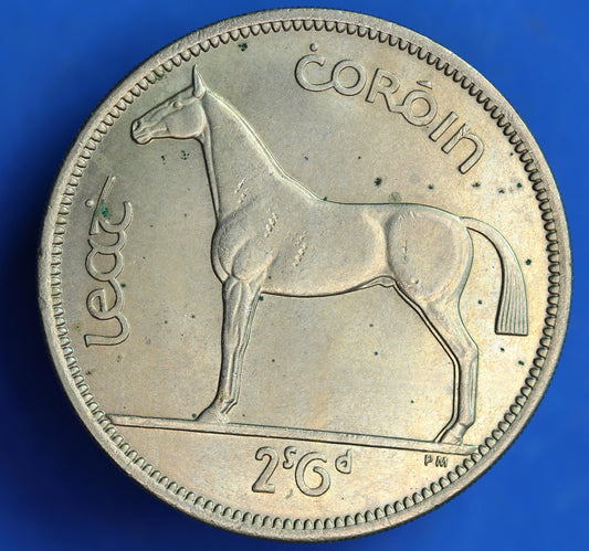GENUINE 1955 Irish Half Crown 2/6 Ireland EIRE coin, Irish Hunter [04/25 32464]