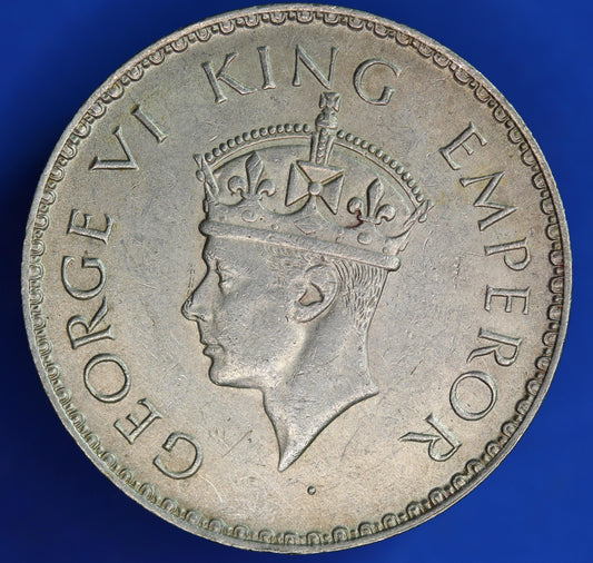 GENUINE - 1940 George VI India One Rupee coin, 50% silver   [04/25 30518]