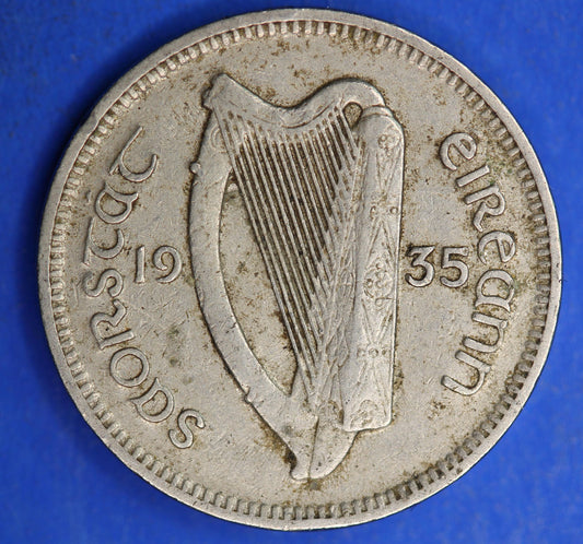 GENUINE 1935 Irish Threepences 3d Ireland EIRE, Irish Hare coin  [04/25 32447]