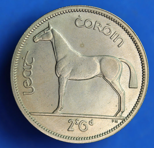 GENUINE 1966 Irish Half Crown 2/6 Ireland EIRE coin, Irish Hunter [04/25 32462]