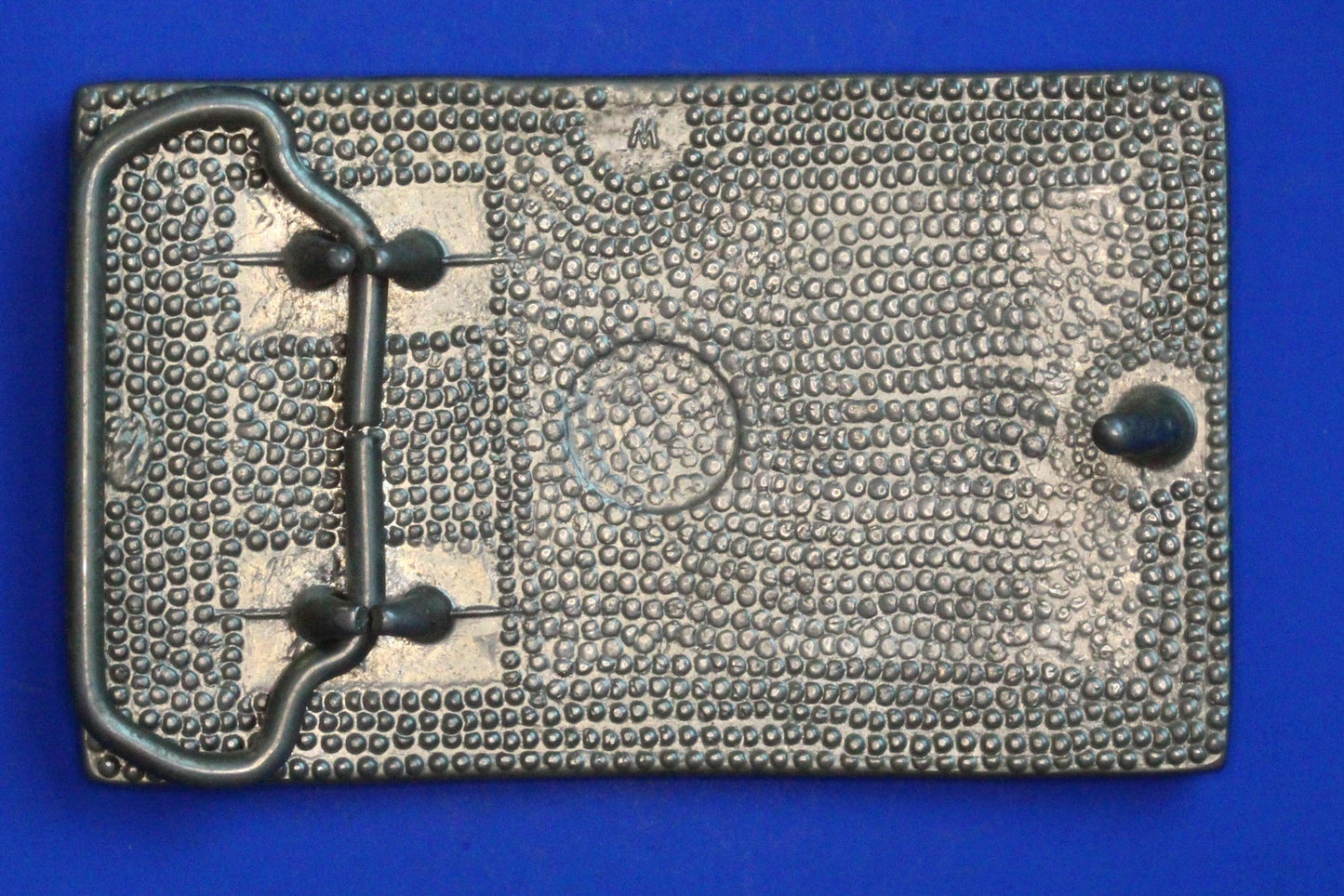 Vintage Nickel Plated Metal Western Cowboy Belt Buckle, for 1 1/2 inch belt  [05/25 32350]