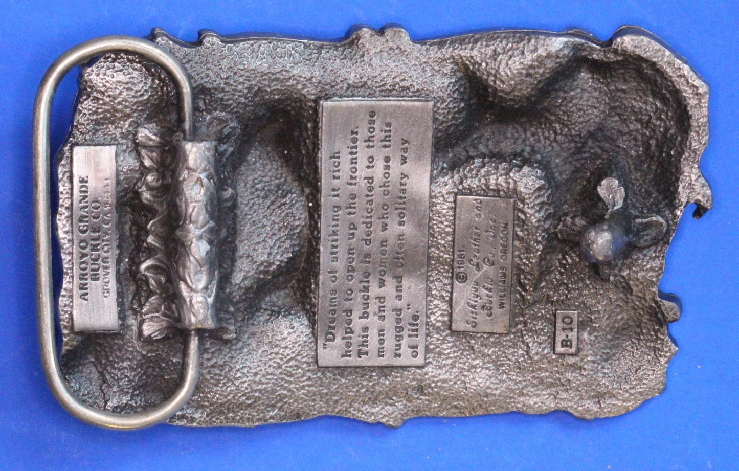 Western style Gold Panning / Donkey Belt Buckle, for 1 1/2 inch belt  [05/25 32639]