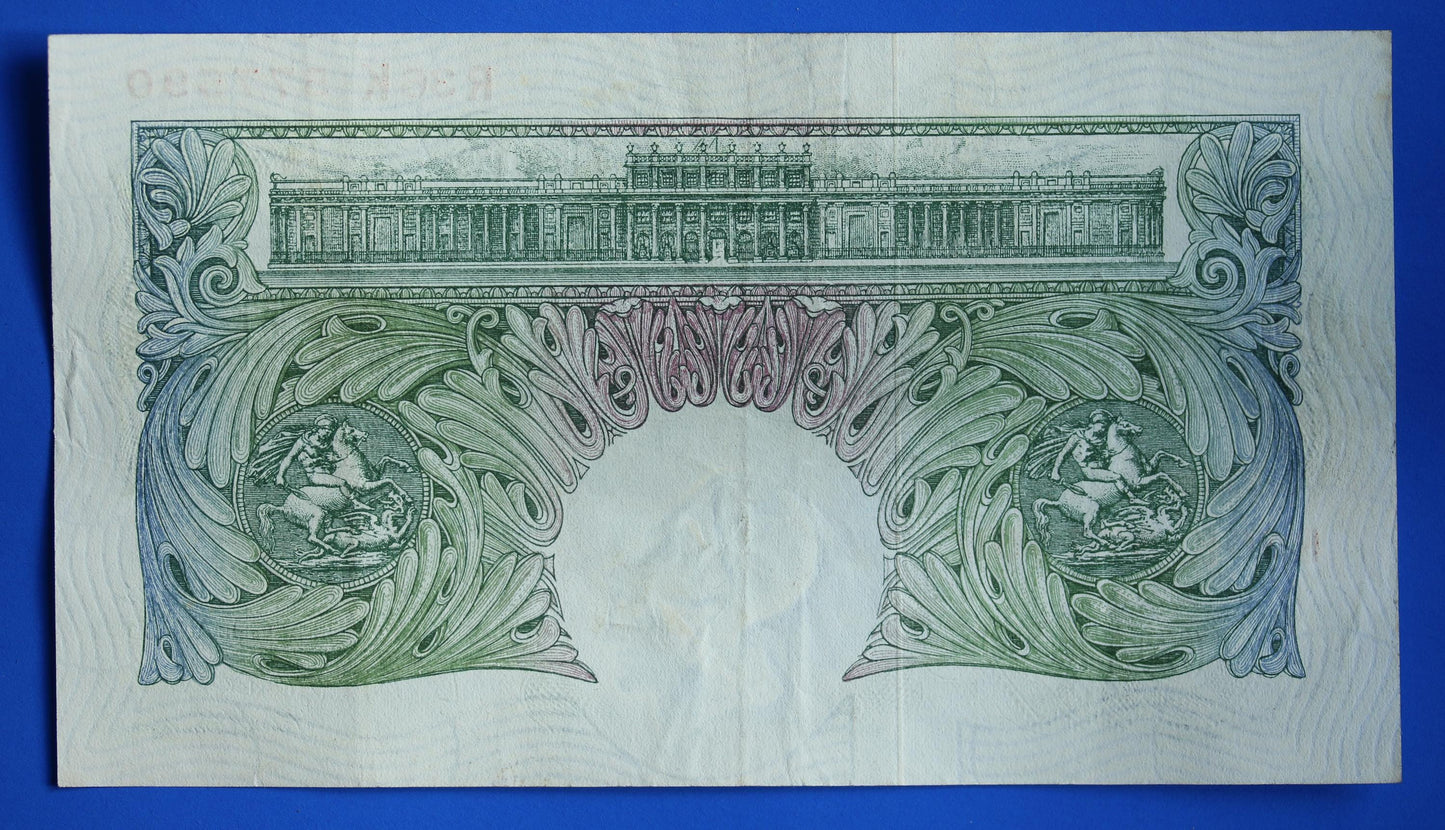 1955 Bank of England One pound 1 pound, O'Brien "R36K" banknote   [05/25 32530]