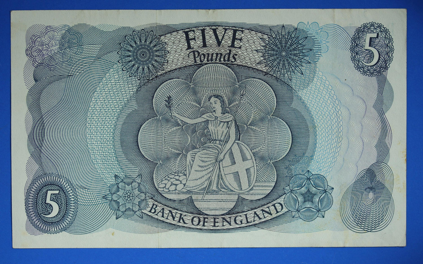 1963 Bank of England Five pound 5 pound, O'Brien "A27" banknote  [05/25 32814]