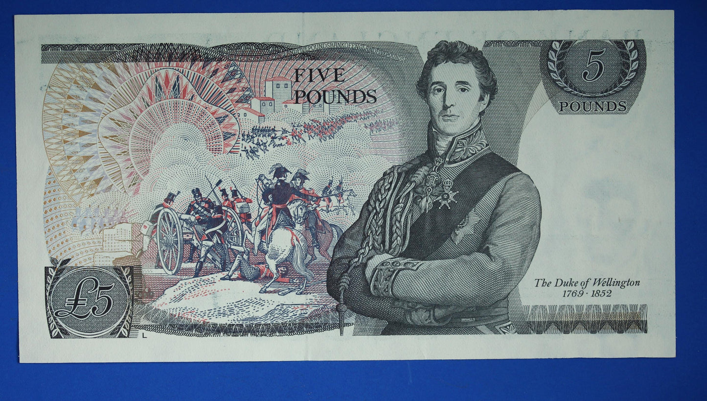 1980 Bank of England Five pound 5 pound, Somerset "HT71" banknote  [06/25 32819]