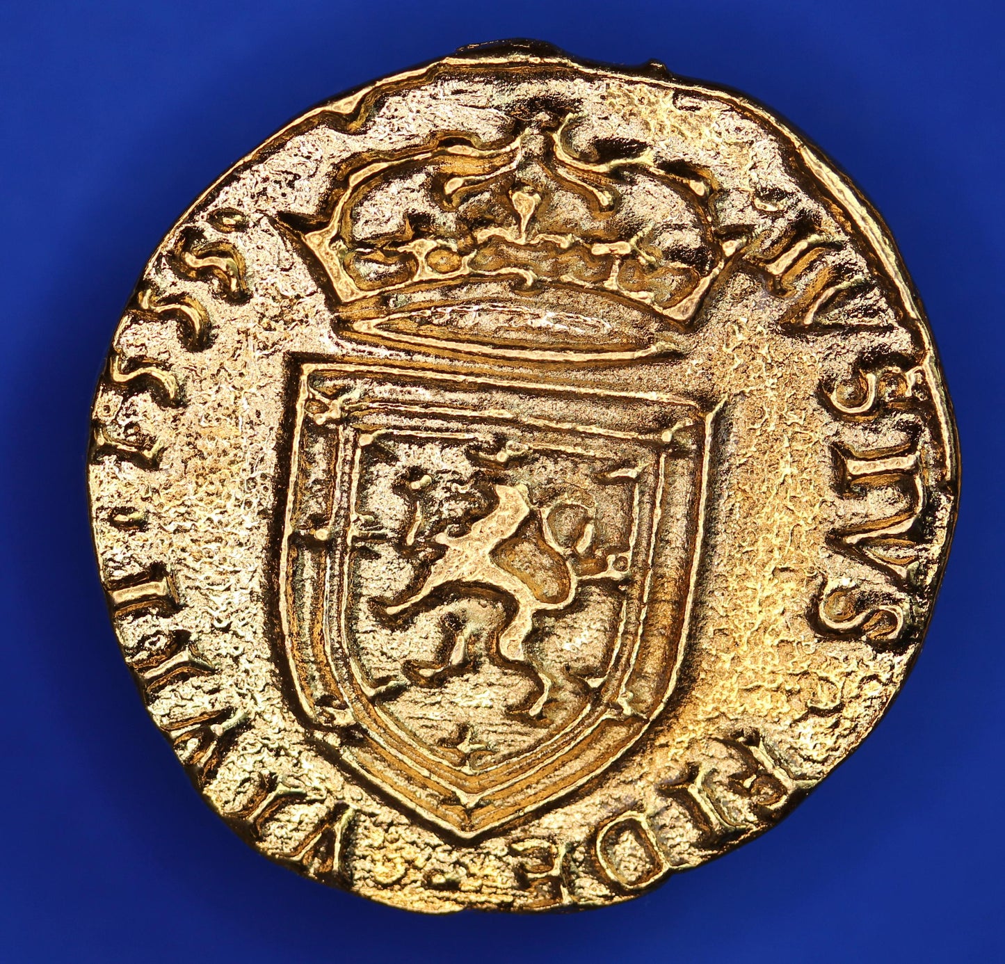REPRODUCTION Scotland, Scottish Gold Plated Coin, Mary Queen of Scots, 1557 Gold Ryal 26mm [SCOT1]