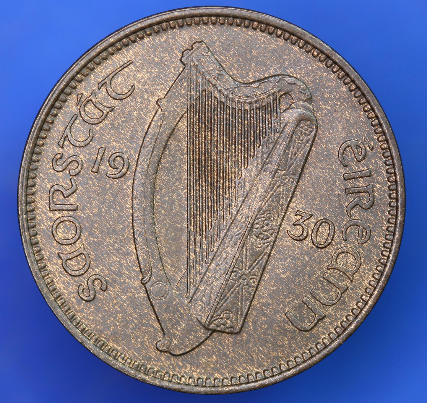 1930 Irish farthing, quarter penny 1/4d EIRE Ireland coin, Woodcock, high grade [07/25 33029]