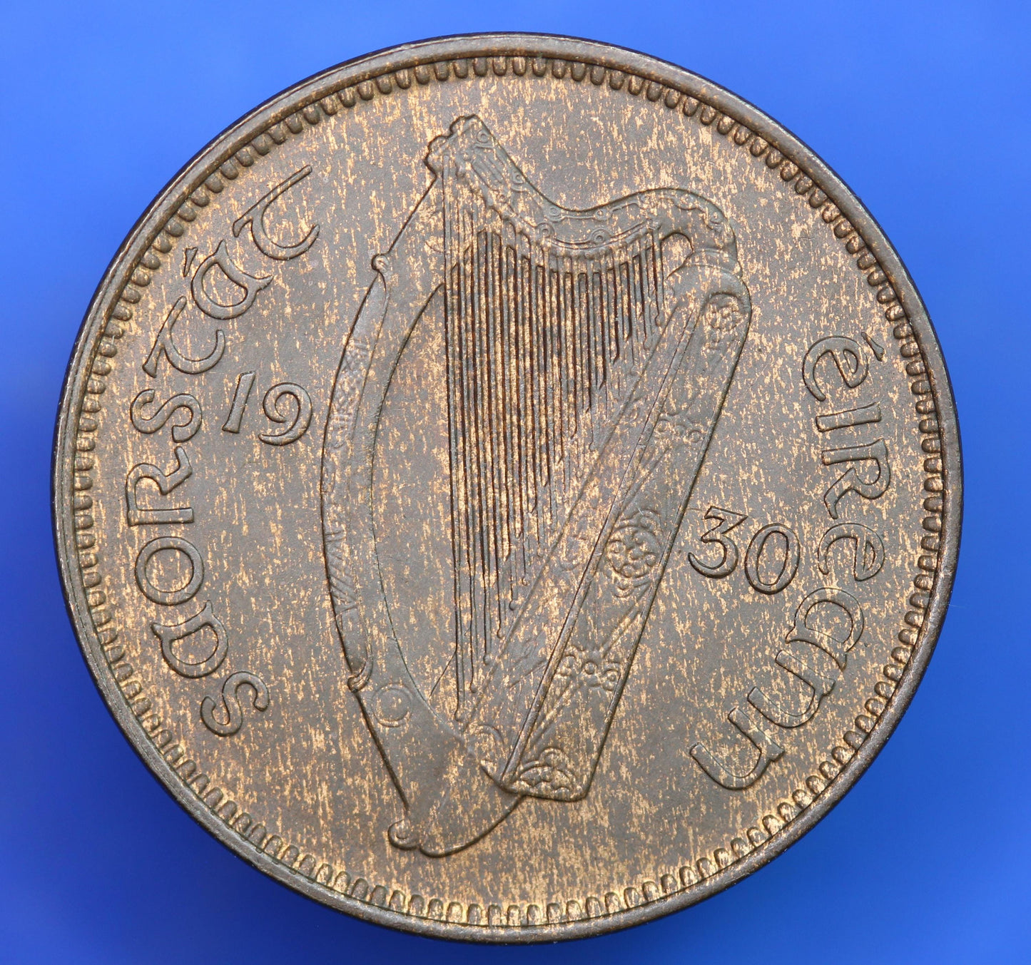1930 Irish farthing, quarter penny 1/4d EIRE Ireland coin, Woodcock, high grade [07/25 33031]