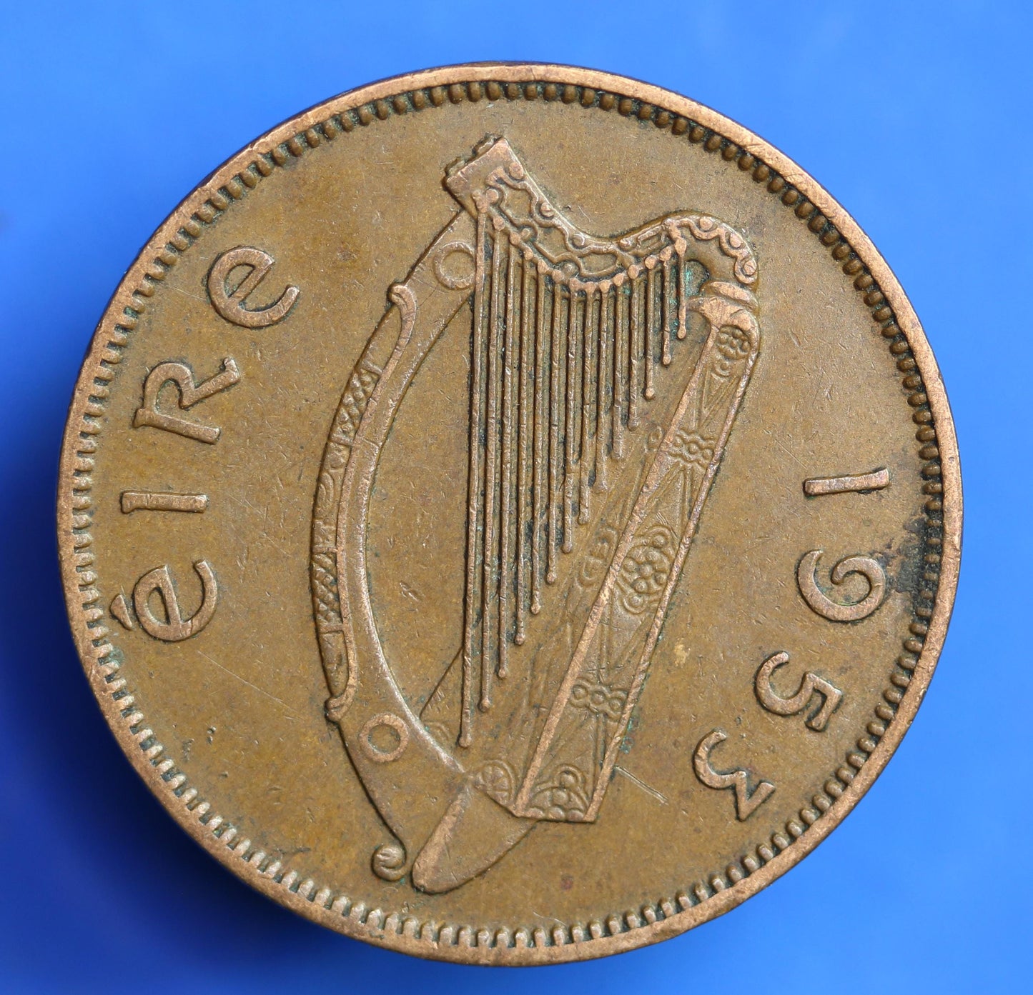 GENUINE 1953 Irish Half Penny Penny 1/2d EIRE Ireland coin, Sow & Piglets [07/25 33018]