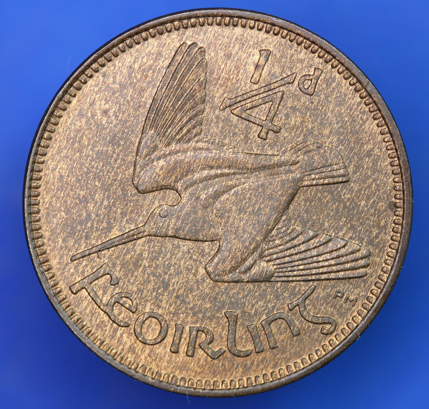1930 Irish farthing, quarter penny 1/4d EIRE Ireland coin, Woodcock, high grade [07/25 33030]